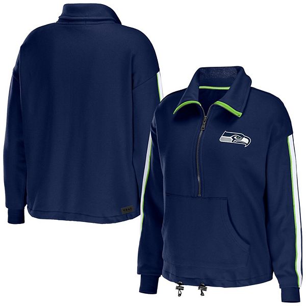 Seattle Seahawks WEAR by Erin Andrews Women's Plus Size Long Sleeve  Button-Up Shirt & Pants Sleep Set - College Navy