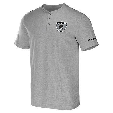 Men's NFL x Darius Rucker Collection by Fanatics Heather Gray Las Vegas Raiders Henley T-Shirt