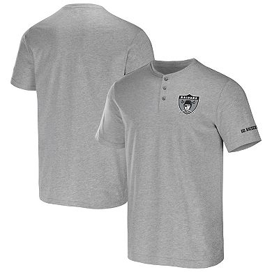Men's NFL x Darius Rucker Collection by Fanatics Heather Gray Las Vegas Raiders Henley T-Shirt