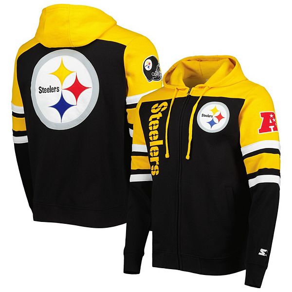 Pittsburgh Steelers Under Armour Combine Authentic Twist Colorblock  Full-Zip Hoodie - Black