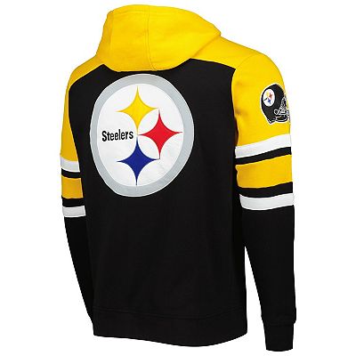 Men s Starter Black Pittsburgh Steelers Extreme Full Zip Hoodie Jacket