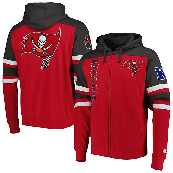 Men's Starter Red Tampa Bay Buccaneers Extreme Full-Zip Hoodie