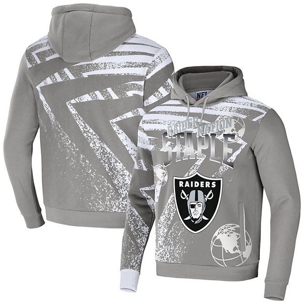 Men's NFL x Staple Gray Las Vegas Raiders All Over Print Pullover