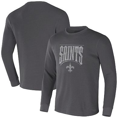 Men's NFL x Darius Rucker Collection by Fanatics Charcoal New Orleans Saints Long Sleeve Thermal T-Shirt