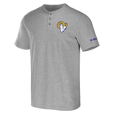 Men's NFL x Darius Rucker Collection by Fanatics Heather Gray Los Angeles Rams Henley T-Shirt