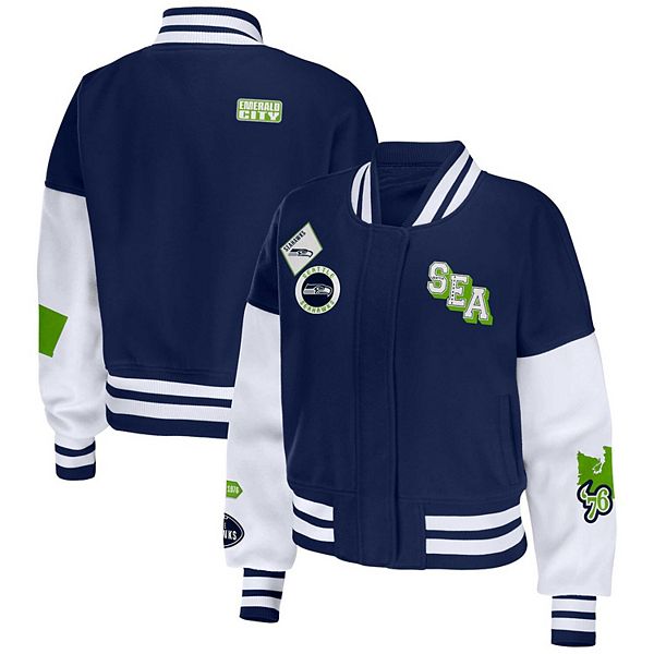 Women's WEAR by Erin Andrews College Navy/White Seattle Seahawks