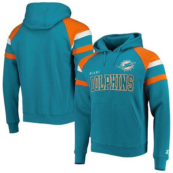 Starter Miami Dolphins Crew Neck Sweatshirt with Zip Pockets S / Dolphins Aqua Mens Sportswear