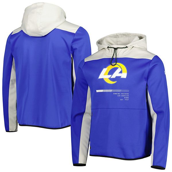 Men's New Era Royal Los Angeles Rams Combine Authentic Stated Logo Pullover Hoodie Size: Extra Large