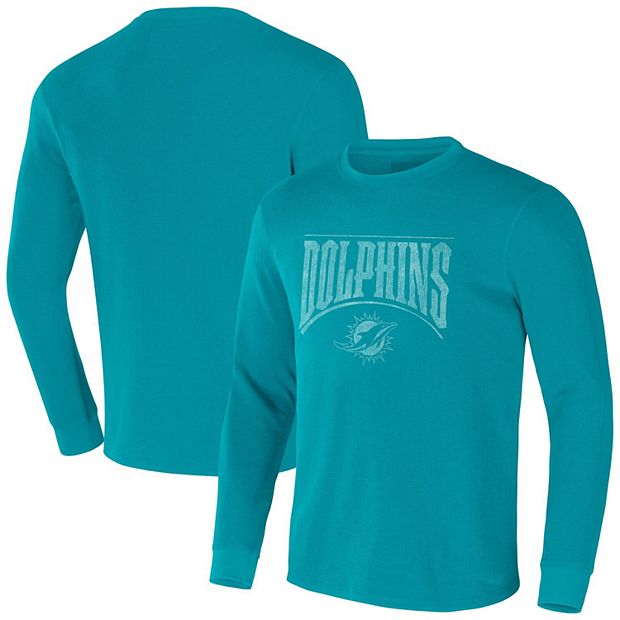 Men's NFL x Darius Rucker Collection by Fanatics Aqua Miami Dolphins Long  Sleeve Thermal T-Shirt