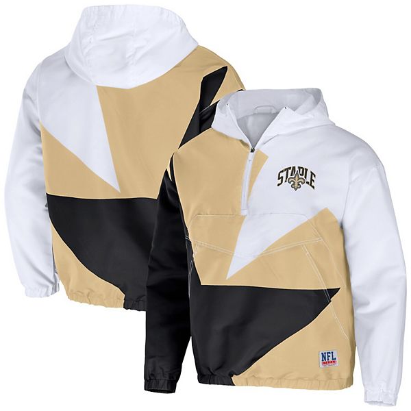 Men's NFL x Staple Gold New Orleans Saints All Over Print Quarter-Zip  Pullover Jacket