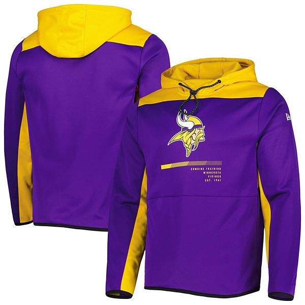 Men's New Era Purple Minnesota Vikings Current Day Long Sleeve Hoodie T-Shirt Size: Medium