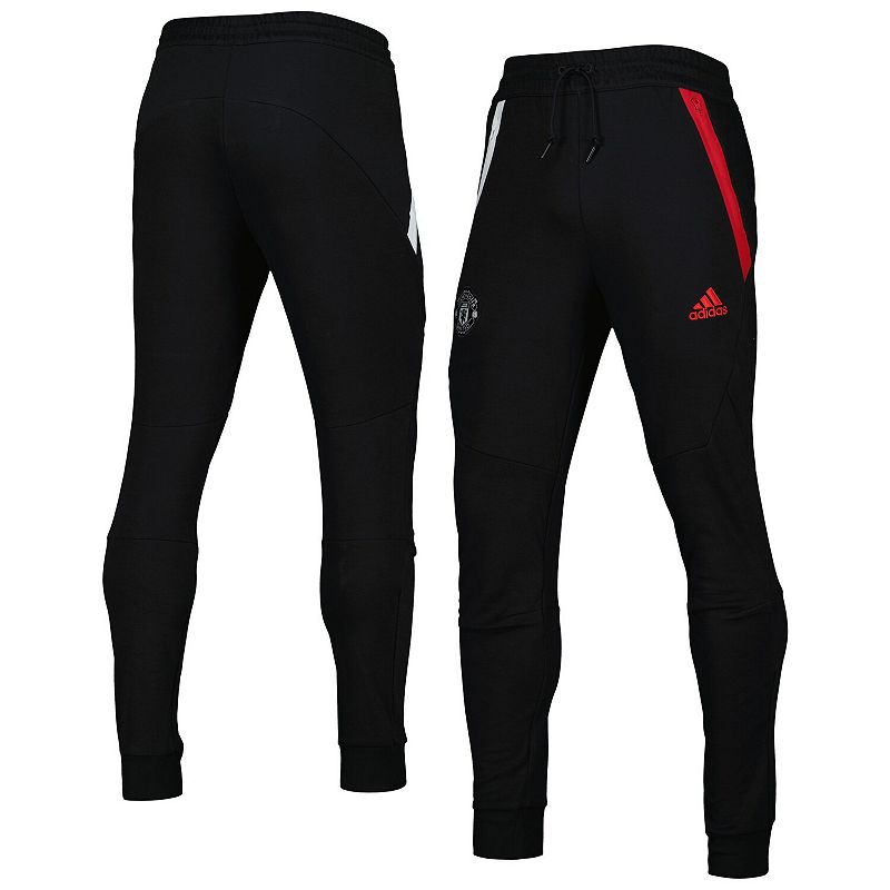 Mens adidas Black Manchester United Travel Pants, Size: Small