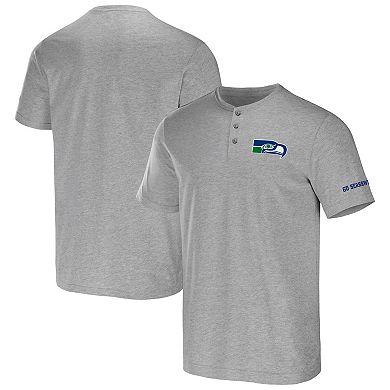 Men's NFL x Darius Rucker Collection by Fanatics Heather Gray Seattle Seahawks Henley T-Shirt