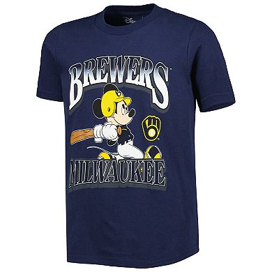 Youth Navy Milwaukee Brewers Disney Game Day T-Shirt