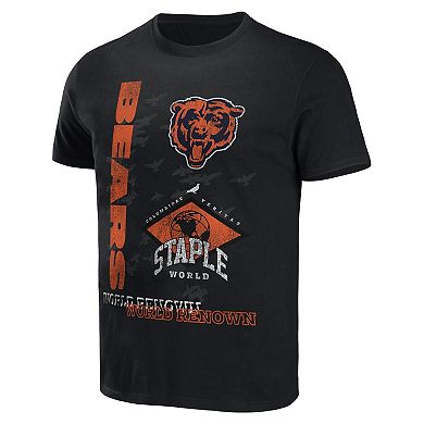 Men's NFL x Staple Black Chicago Bears World Renowned T-Shirt