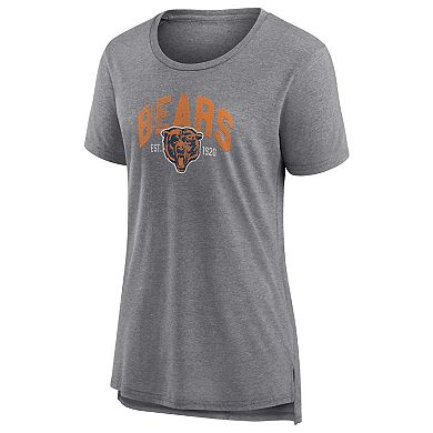 Women's Fanatics Branded Heathered Gray Chicago Bears Drop Back Modern T-Shirt