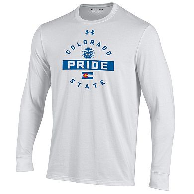 Men's Under Armour White Colorado State Rams Pride Long Sleeve T-Shirt