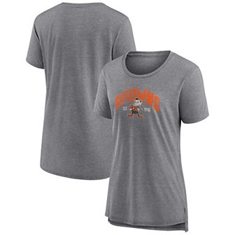 Women's Fanatics Branded Heathered Gray Cleveland Browns Drop Back Modern T-Shirt