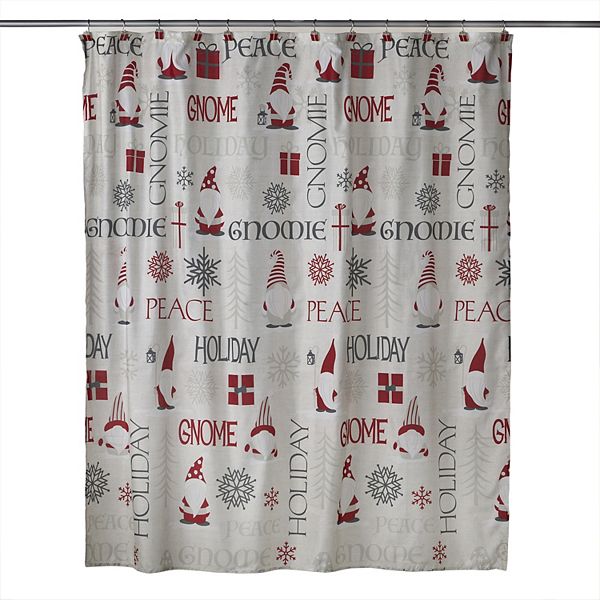 SKL Home Gnome Holiday Shower Curtain and Hand Towel Set