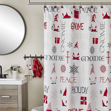 SKL Home Gnome Holiday Shower Curtain and Hand Towel Set