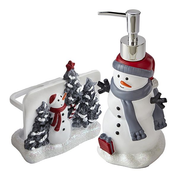 SKL Home Whistler Snowman Toothbrush & Soap Pump Set