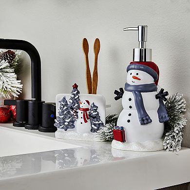 SKL Home Whistler Snowman Toothbrush & Soap Pump Set