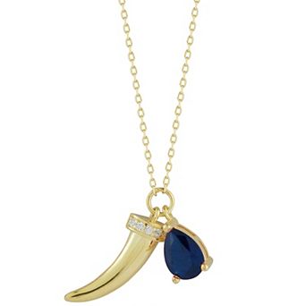 Sunkissed Sterling Cubic Zirconia Horn Charm Necklace
