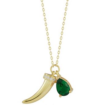 Sunkissed Sterling Cubic Zirconia Horn Charm Necklace