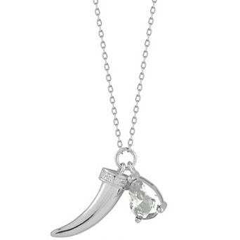 Sunkissed Sterling Cubic Zirconia Horn Charm Necklace