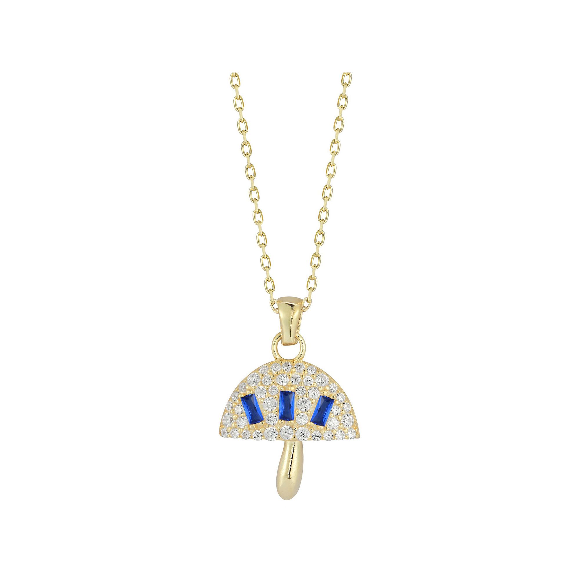 Sunkissed Sterling Cubic Zirconia Mushroom Necklace, Womens, Size: 18, 