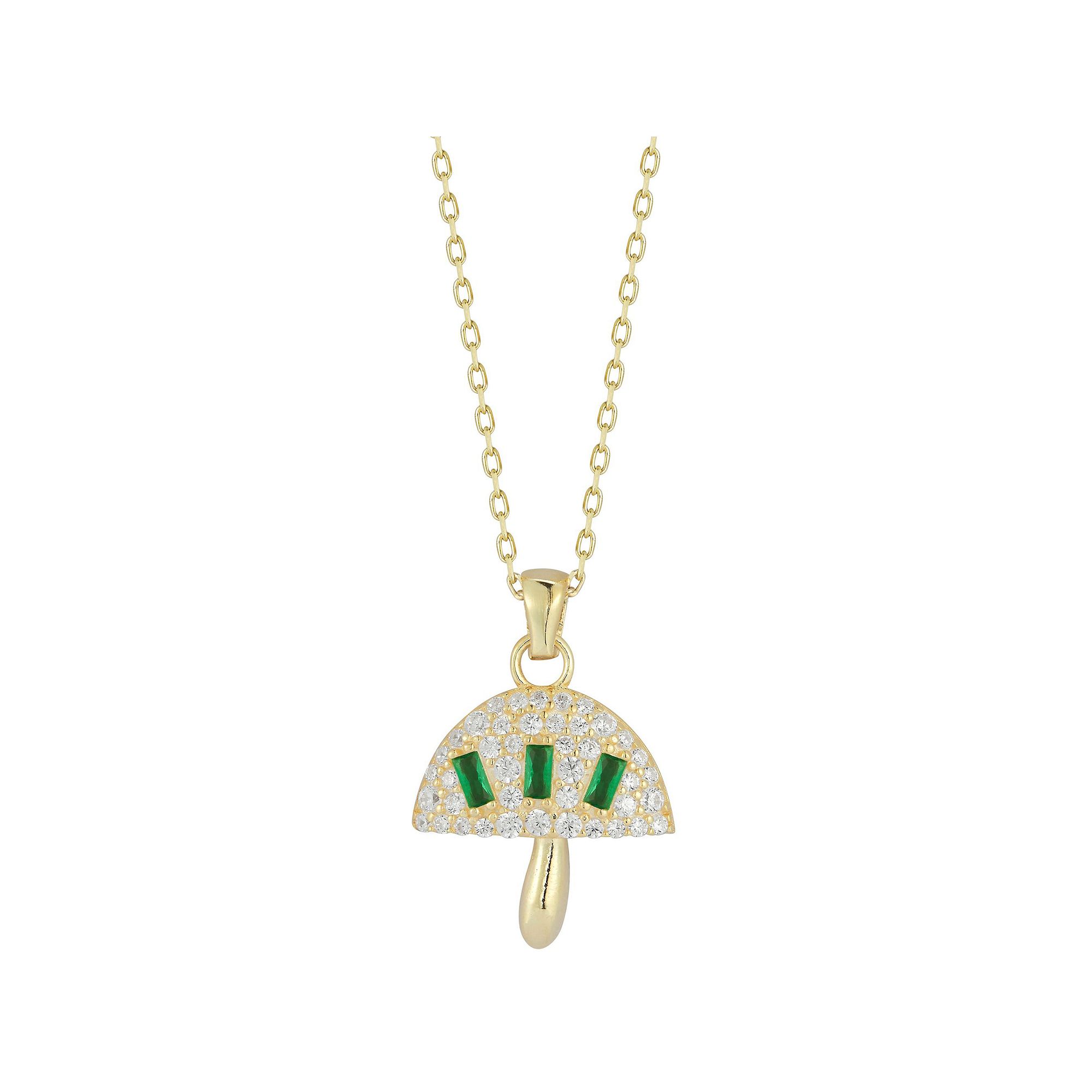 Sunkissed Sterling Cubic Zirconia Mushroom Necklace, Womens, Size: 18, 