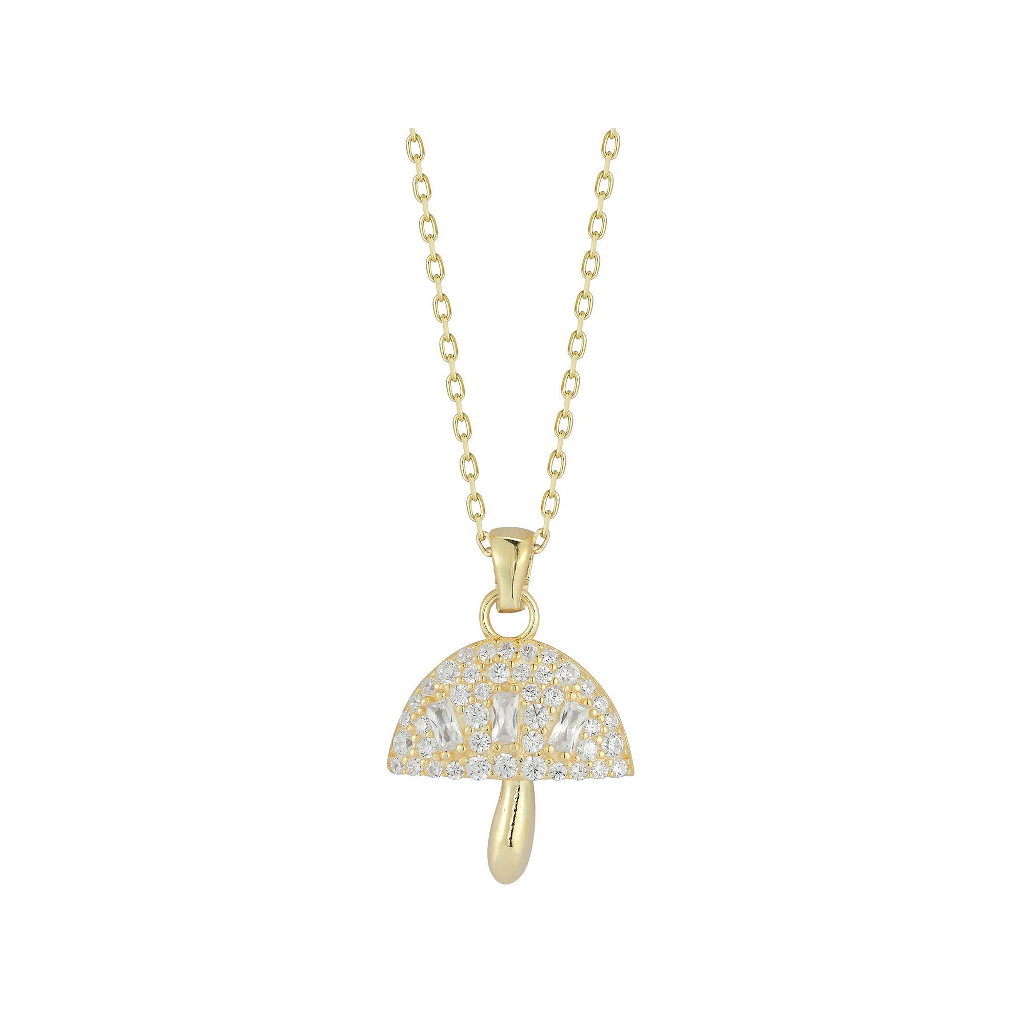 Sunkissed Sterling Cubic Zirconia Mushroom Necklace, Womens, Size: 18, 