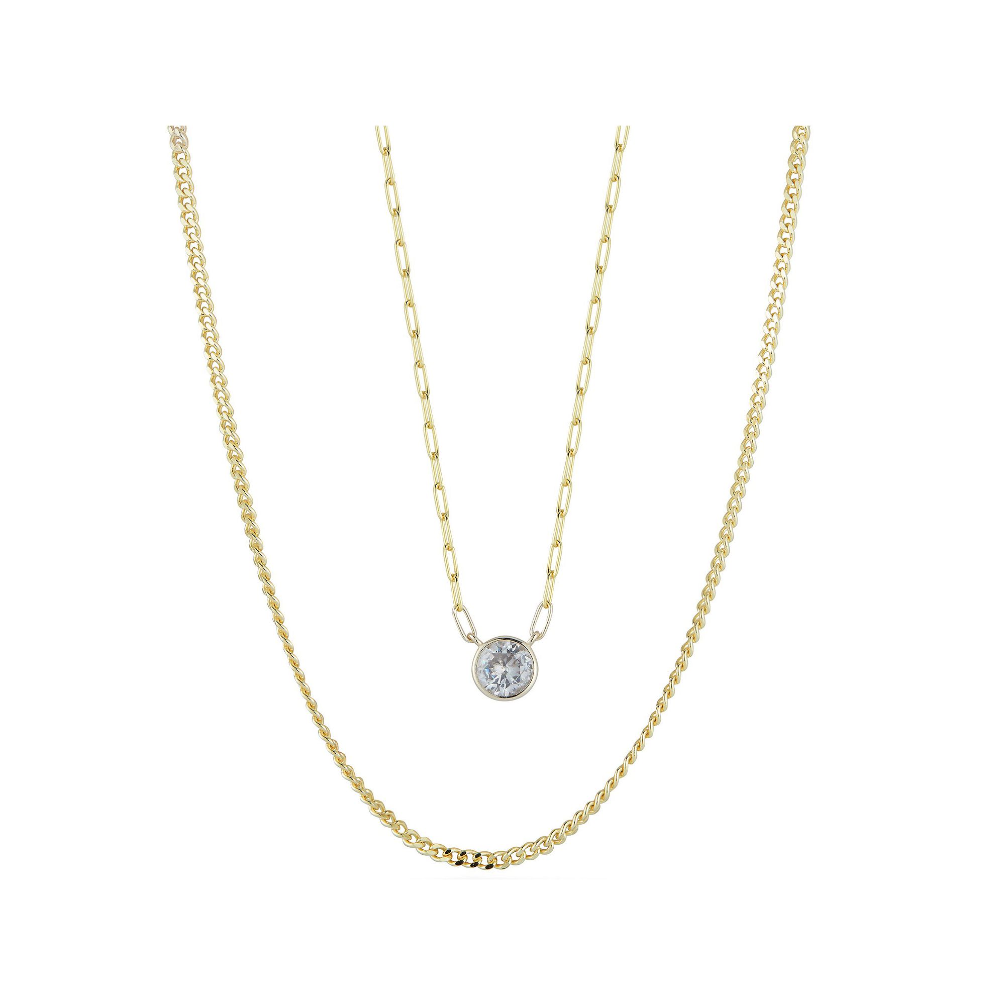 Sunkissed Sterling Cubic Zirconia Double Strand Necklace, Womens, Size: 1