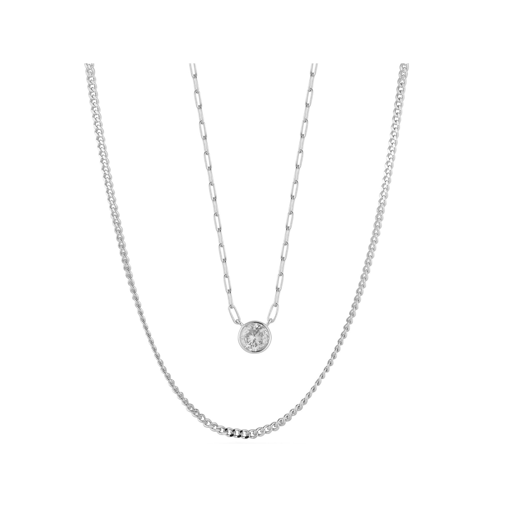 Sunkissed Sterling Cubic Zirconia Double Strand Necklace, Womens, Size: 1