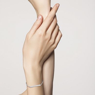 Sunkissed Sterling Sterling Silver Cubic Zirconia Pave Bar Bracelet