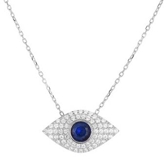 Sunkissed Sterling 14k Gold Over Silver Cubic Zirconia Evil Eye Necklace
