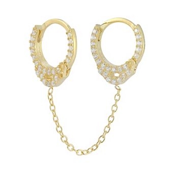 Sunkissed Sterling Cubic Zirconia Double Piercing Earring