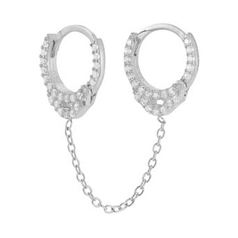 Sunkissed Sterling Cubic Zirconia Double Piercing Earring