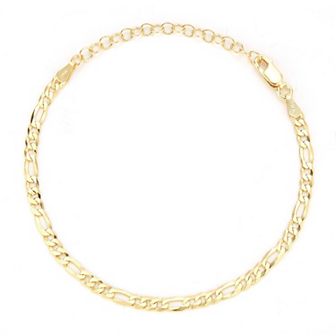 Sunkissed Sterling 14k Gold Over Silver Figaro Bracelet