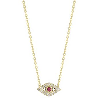 Sunkissed Sterling Cubic Zirconia Dainty Evil Eye Necklace