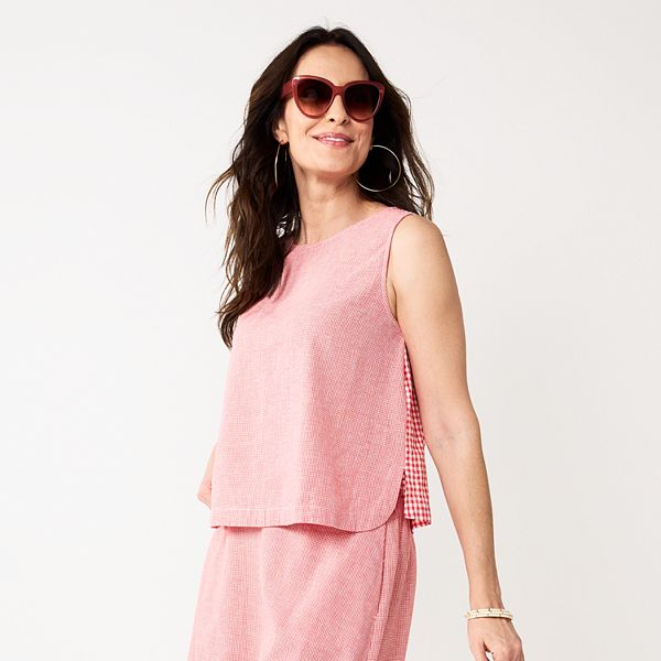Women's Croft & Barrow® Linen Sleeveless Shell