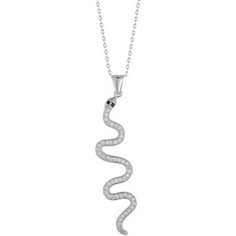 Sunkissed Sterling Cubic Zirconia Twisty Snake Necklace