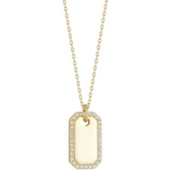 Sunkissed Sterling Cubic Zirconia Halo Tag Necklace