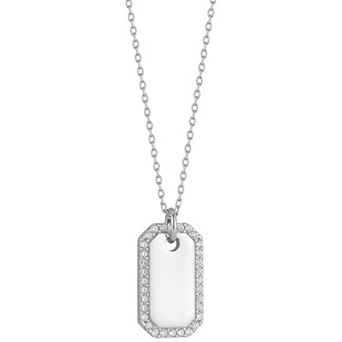 Sunkissed Sterling Cubic Zirconia Halo Tag Necklace