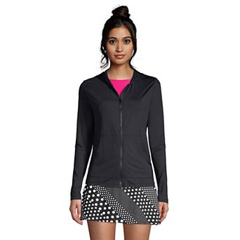 Petite Lands' End UPF 50 Hooded Full-Zip Long Sleeve Rash Guard