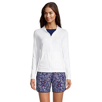 Petite Lands' End UPF 50 Hooded Full-Zip Long Sleeve Rash Guard