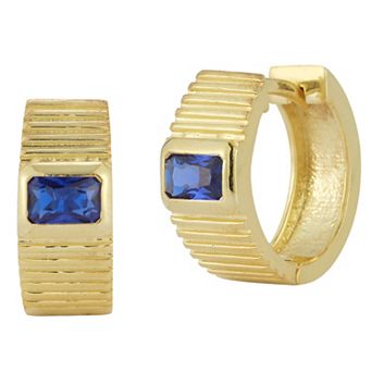 Sunkissed Sterling Cubic Zirconia Vintage Huggie Hoop Earrings