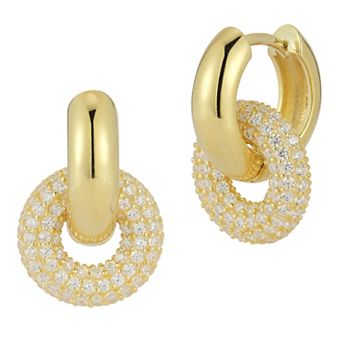Sunkissed Sterling Cubic Zirconia Interlocking Circle Drop Earrings