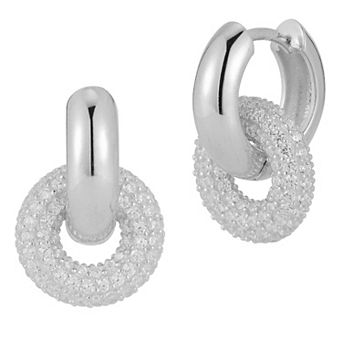 Sunkissed Sterling Cubic Zirconia Interlocking Circle Drop Earrings