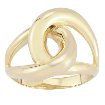Sunkissed Sterling Polished Interlocking Link Ring